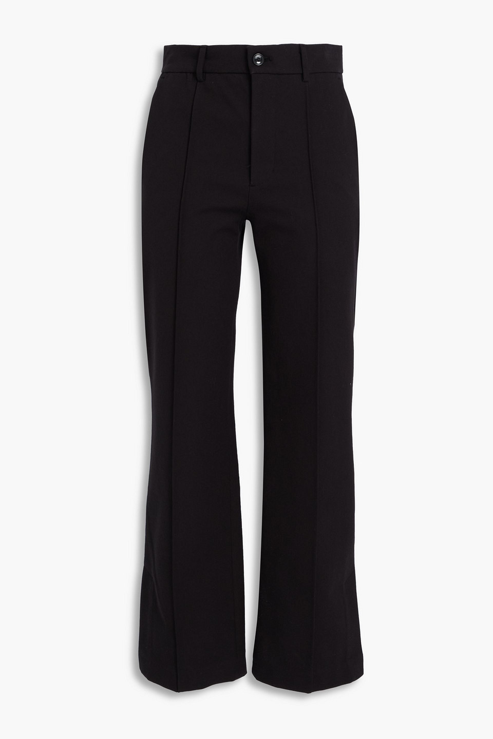 Frame Stretch-cotton Twill Flared Pants In Black