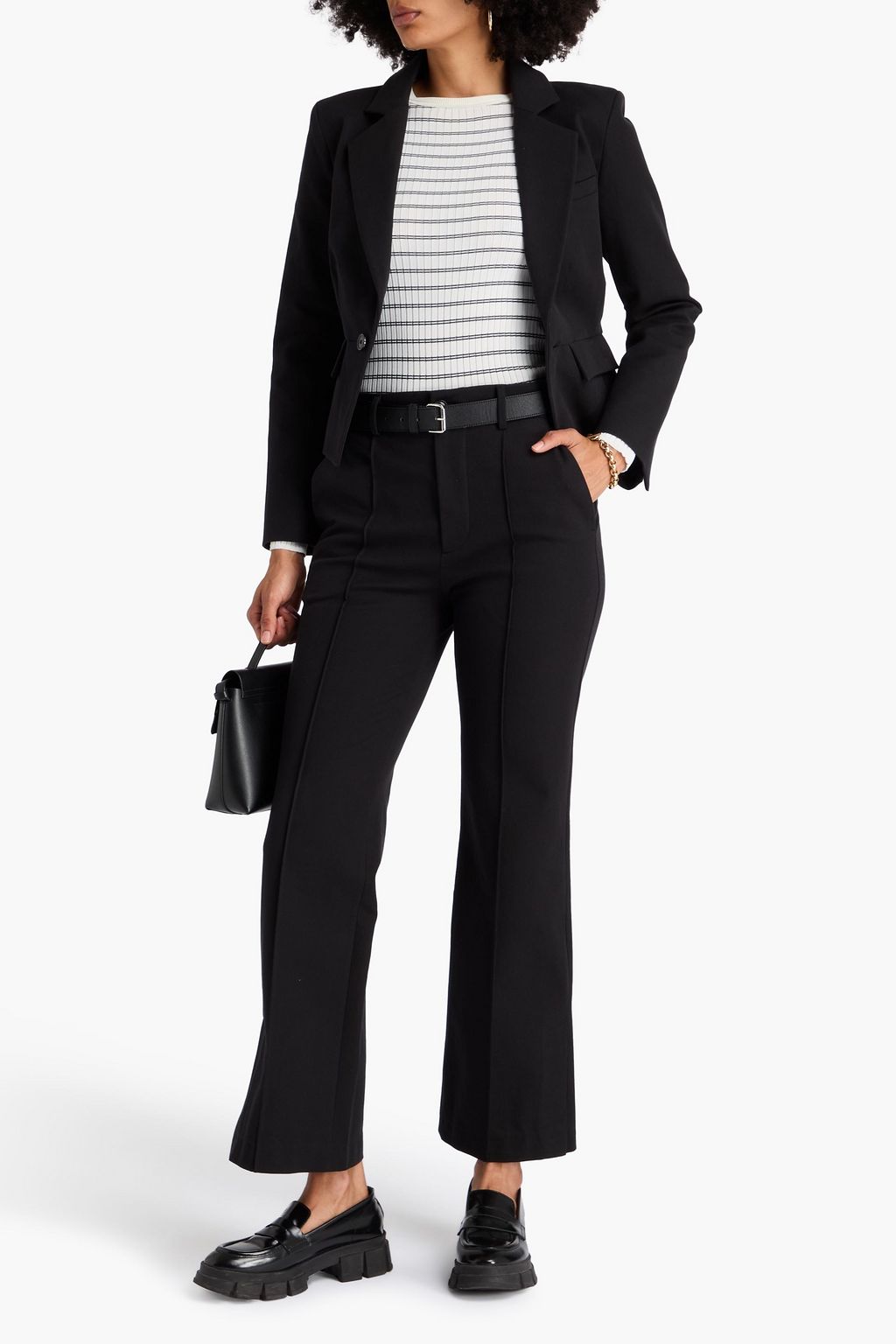 FRAME Stretch-cotton twill flared pants