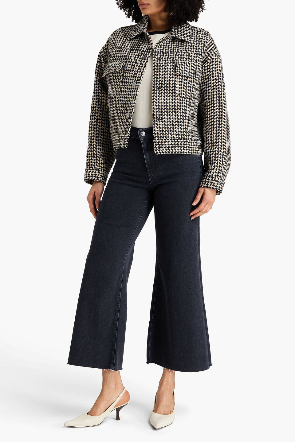  Frame - Tweed Jacket - White - M 