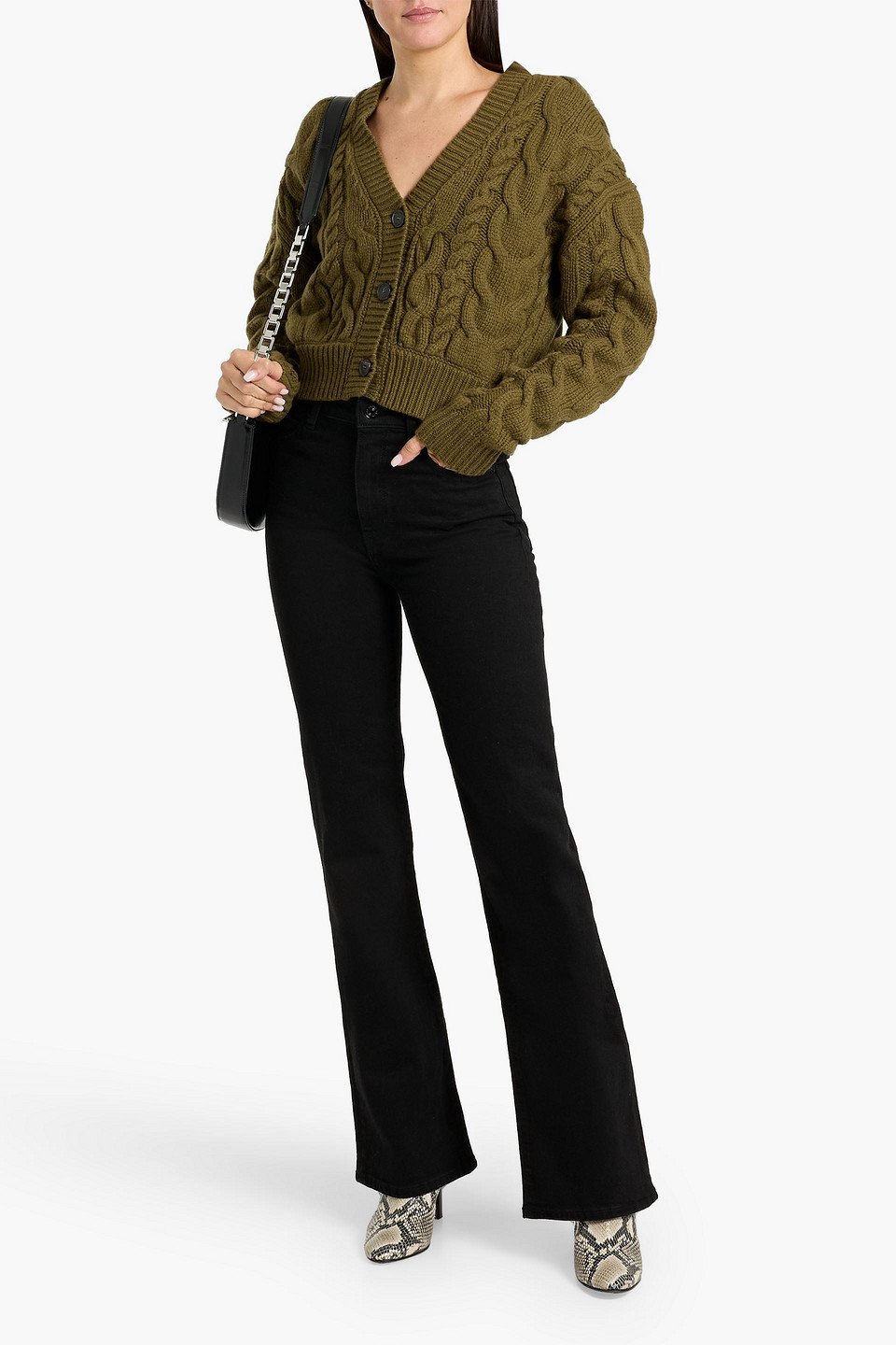 Frame The Arrow High-rise Bootcut Jeans In Black