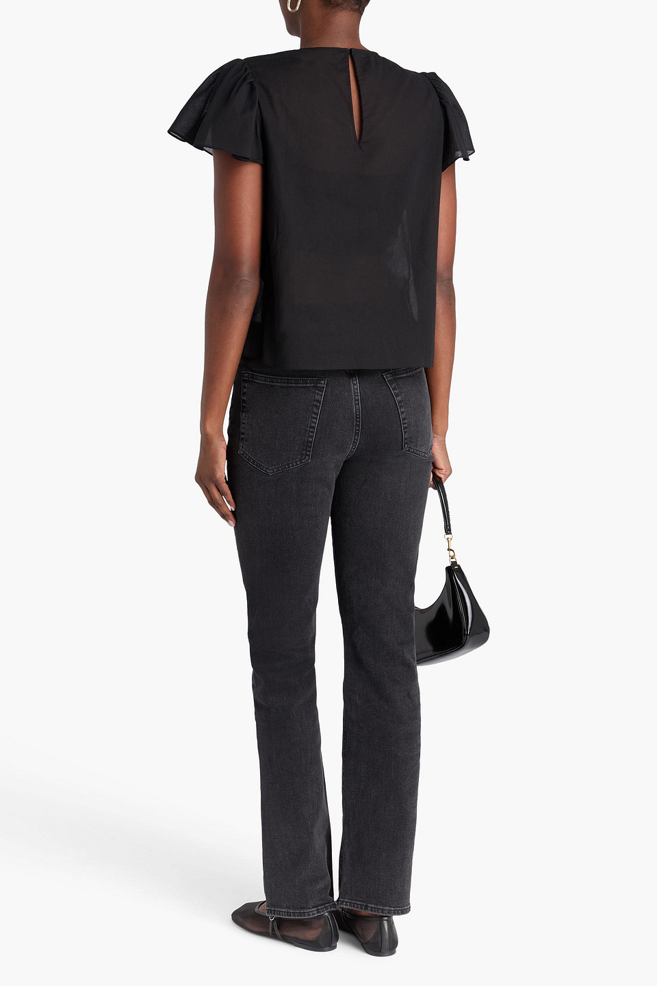 Frame The Ruler High-rise Straight-leg Jeans In Black