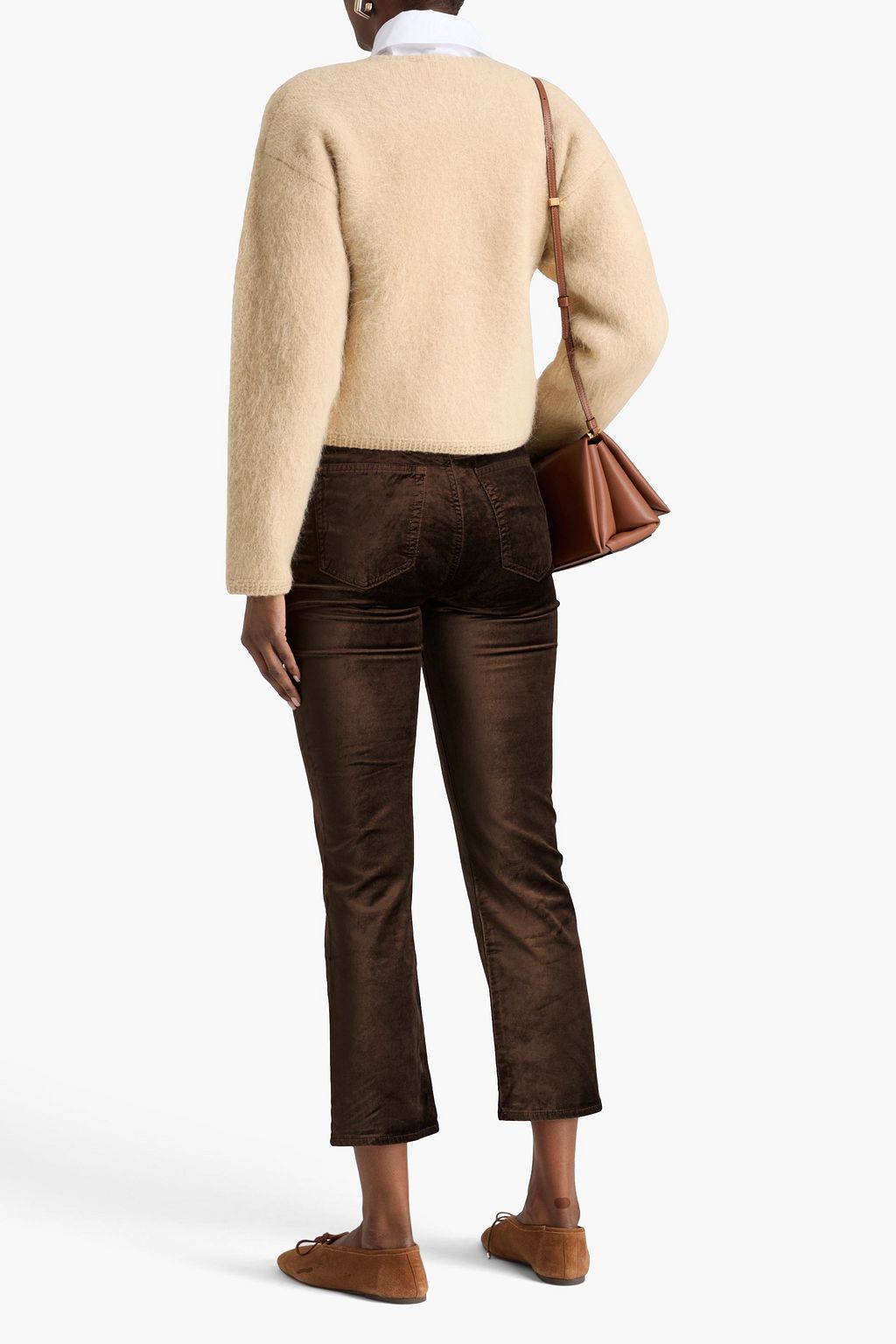 FRAME Le Sleek Straight cotton-blend velvet straight-leg pants