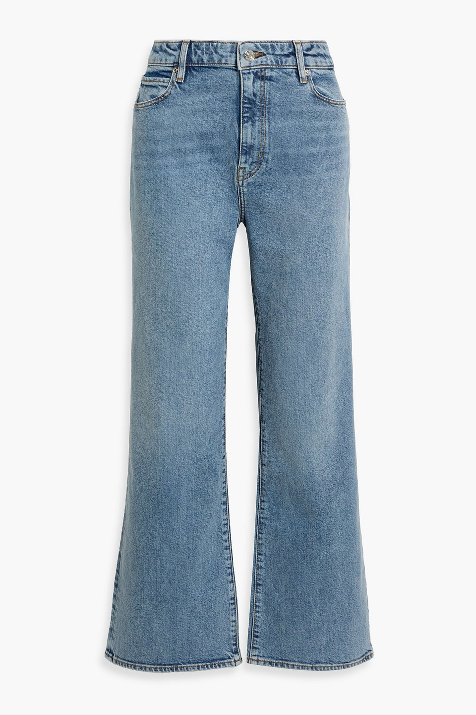 Frame The Pixie Arrow High-rise Bootcut Jeans In Blue