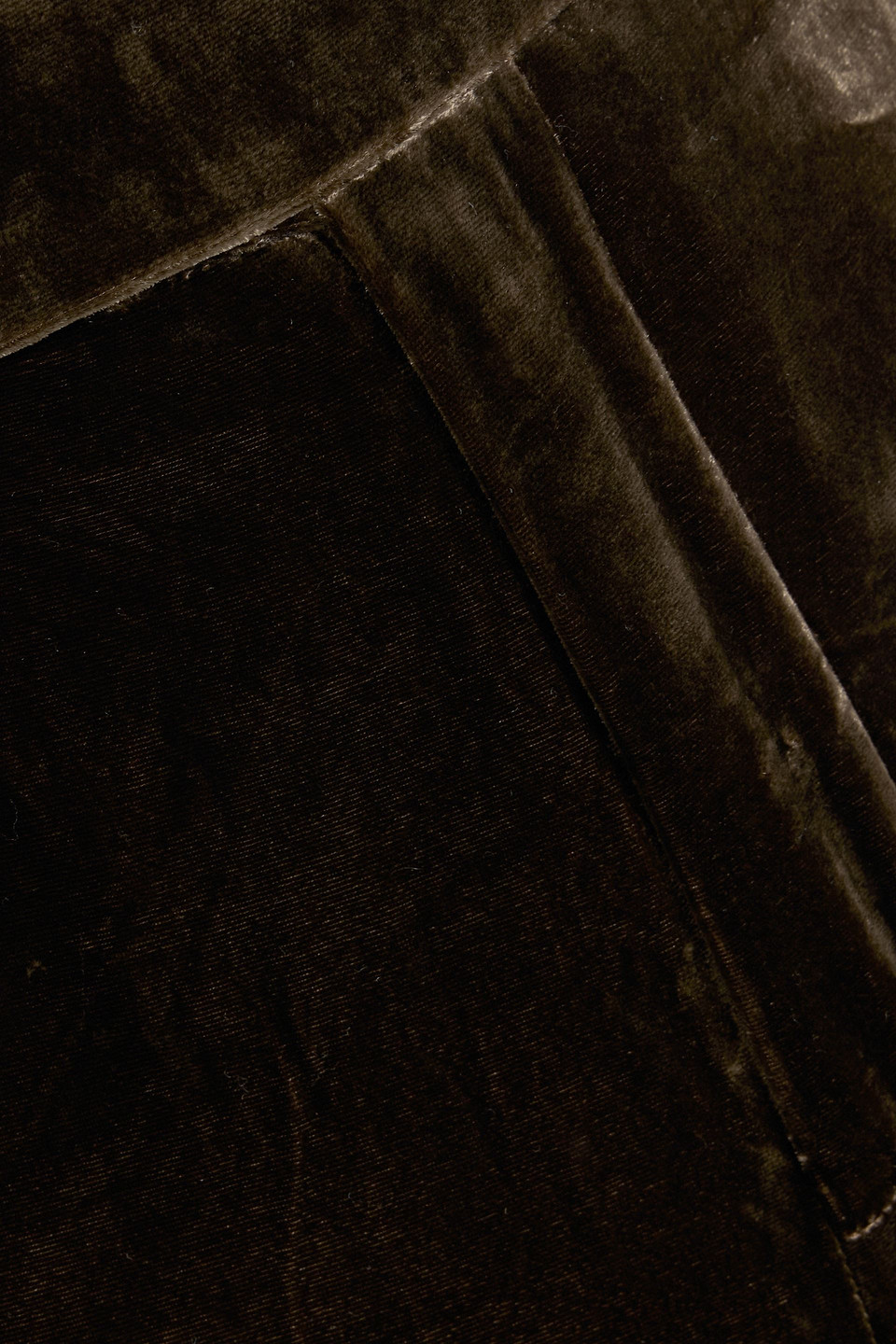 Frame Cropped Velvet Flared Pants In Brown