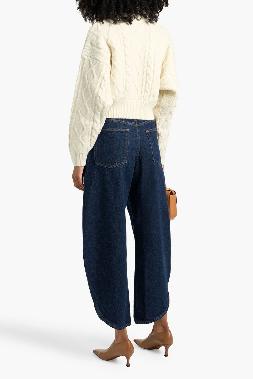 Frame Cable-knit Merino Wool Cardigan In Multi