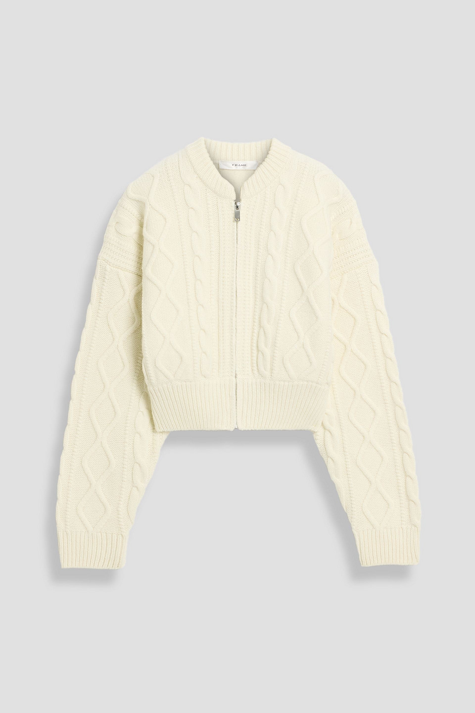 Frame Cable-knit Merino Wool Cardigan In Multi