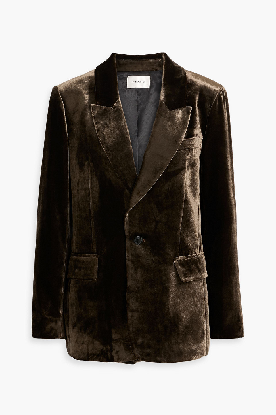 Frame Velvet Blazer In Brown