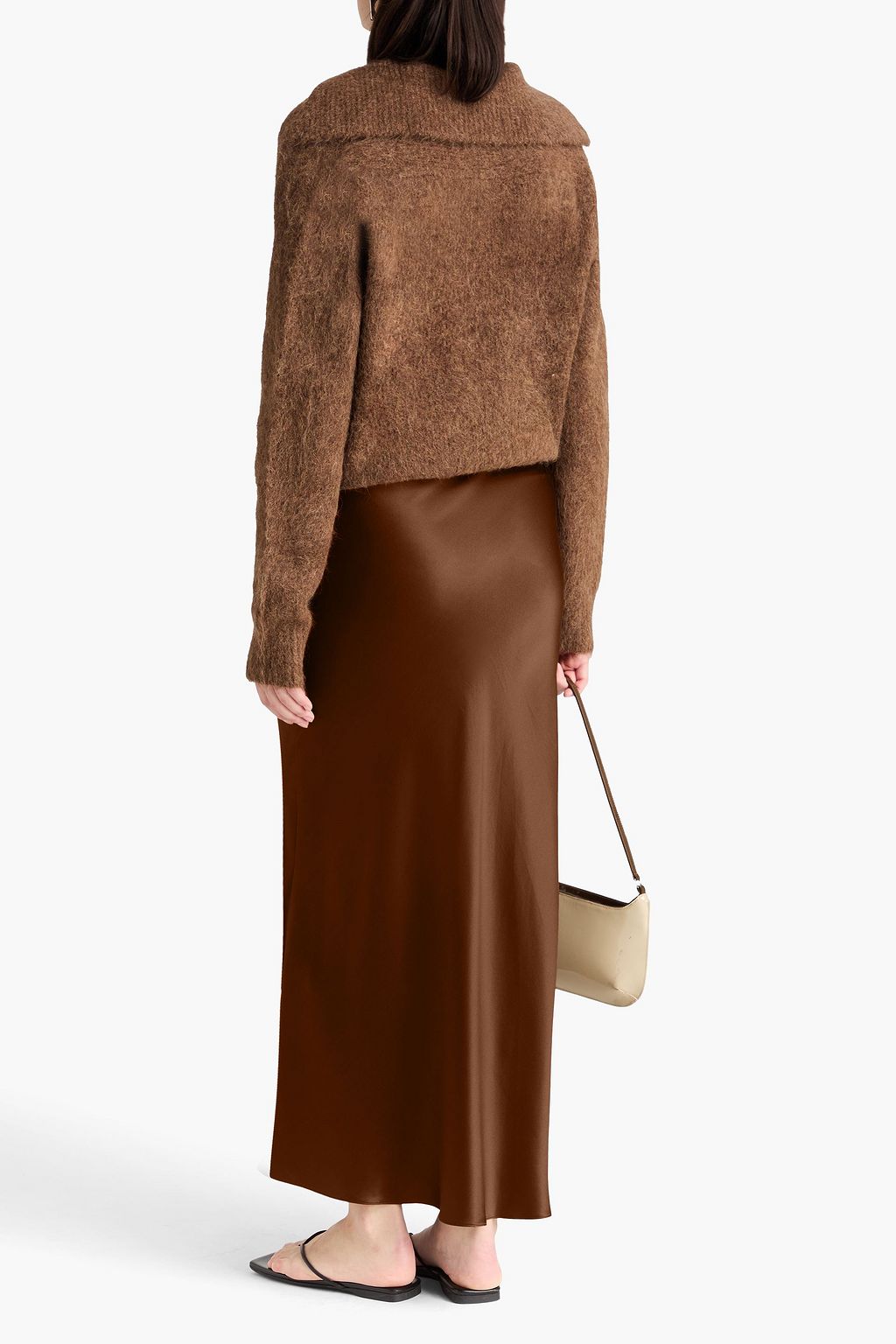 FRAME Silk-satin maxi skirt