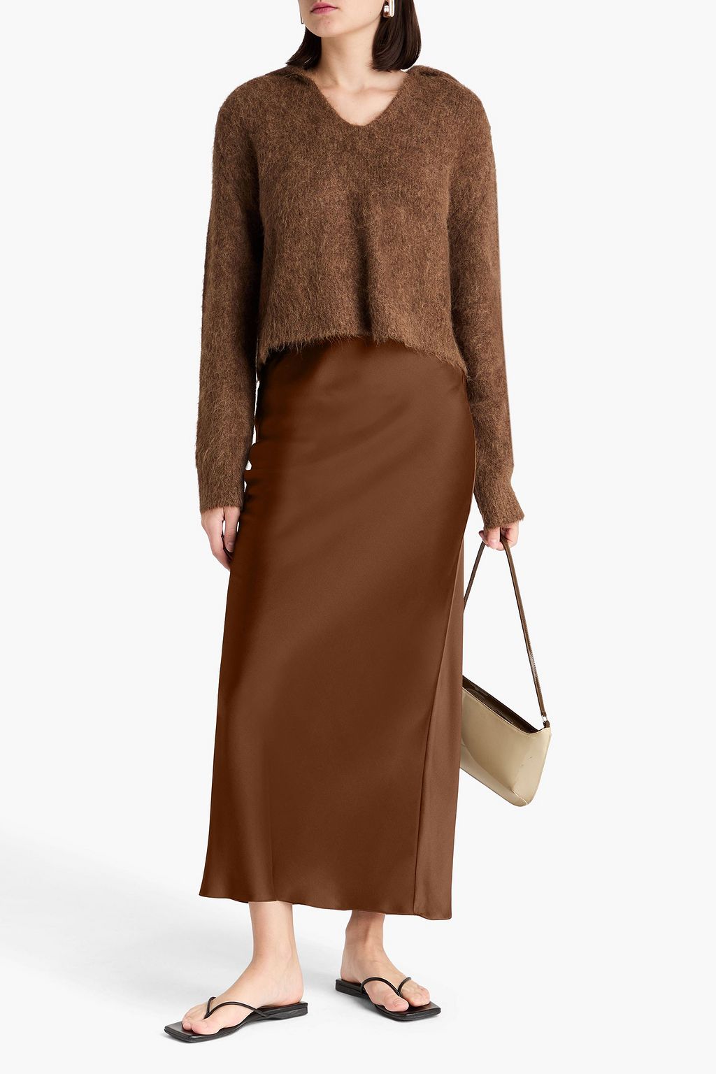 FRAME Silk-satin maxi skirt