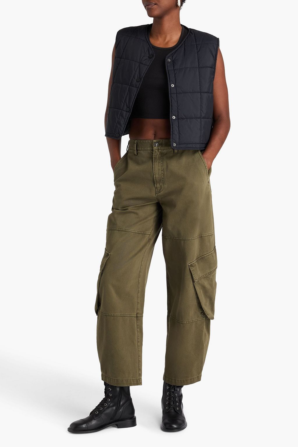 FRAME The Bubble high-rise barrel-leg jeans
