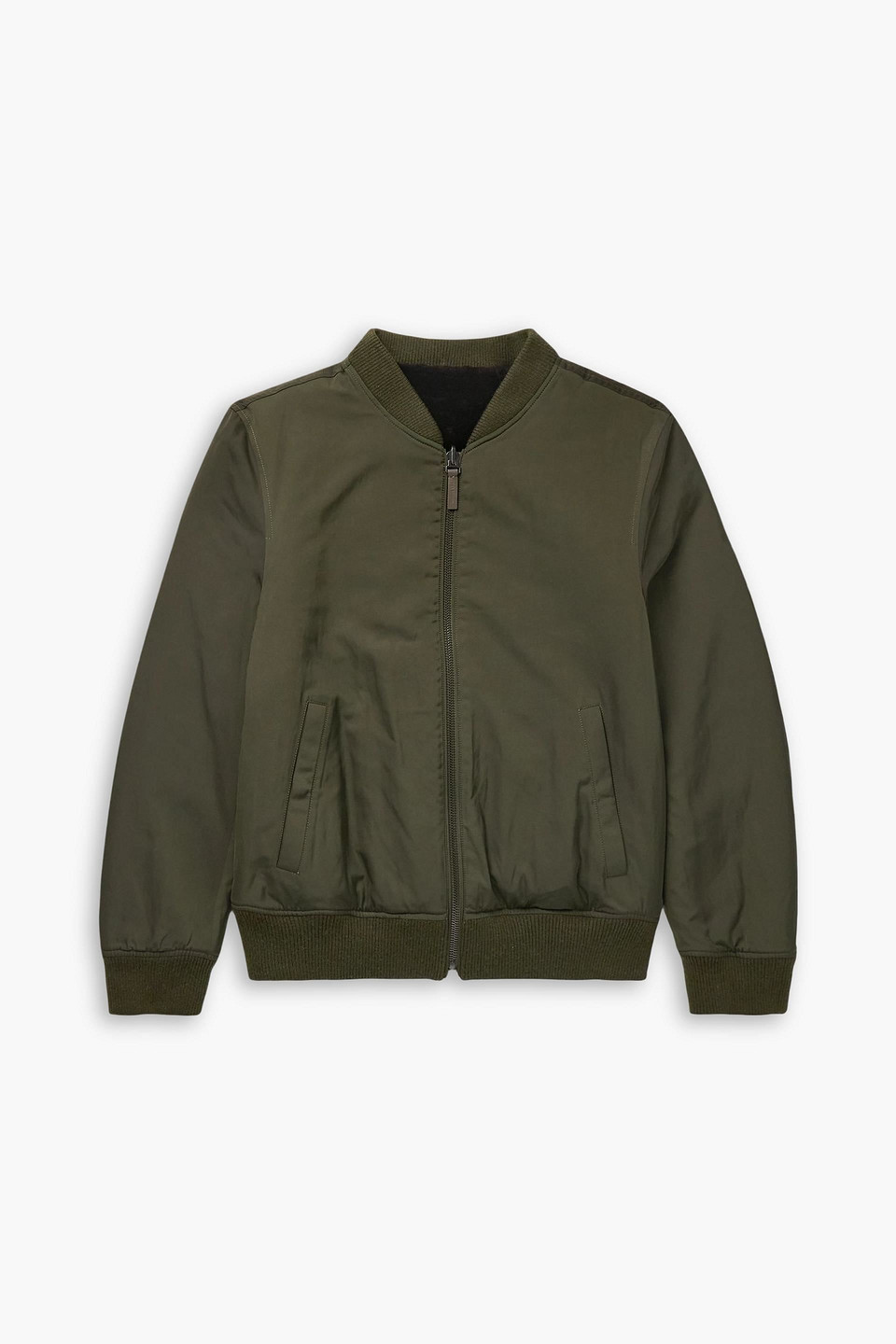 yves salomon - reversible shell and shearling bomber jacket - green - it 56
