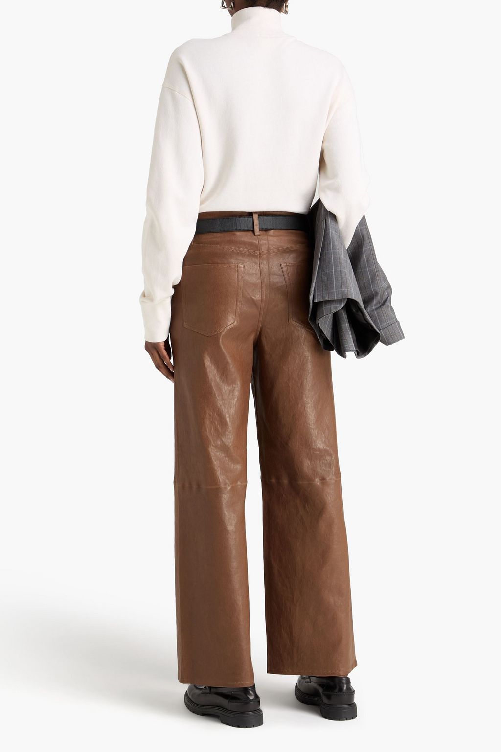 FRAME Stretch-leather wide-leg pants