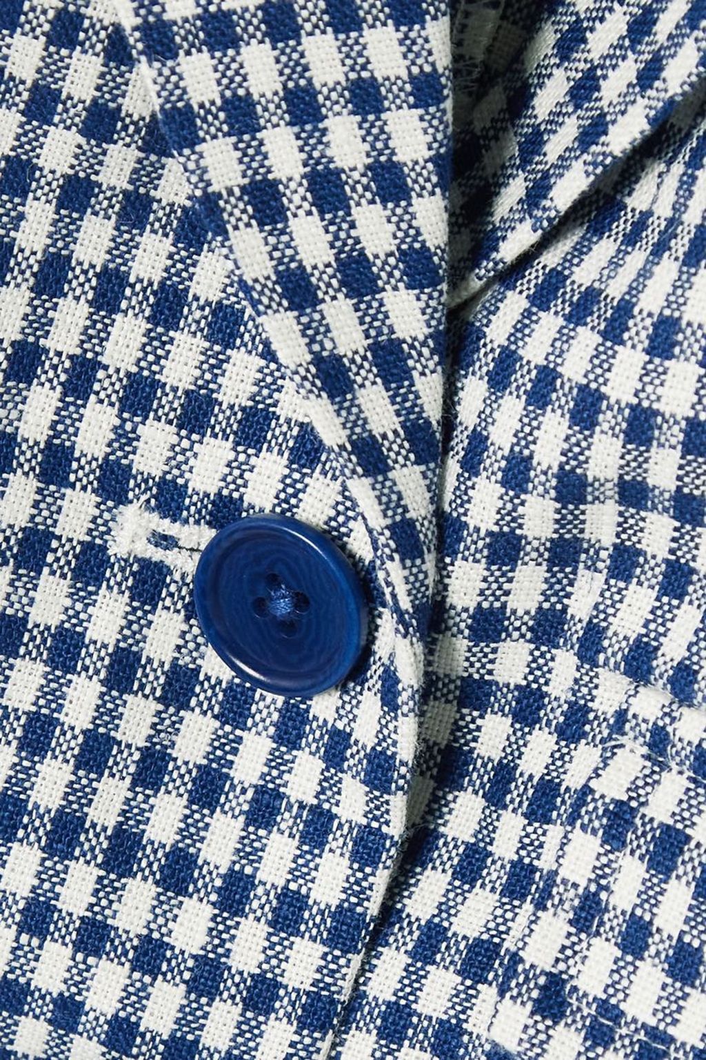 REFORMATION Elton gingham linen cropped blazer and mini skirt set