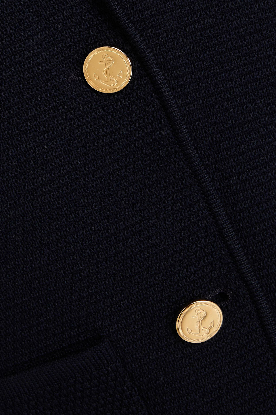 Thom Browne Striped Waffle-knit Wool-blend Blazer In Midnight Blue