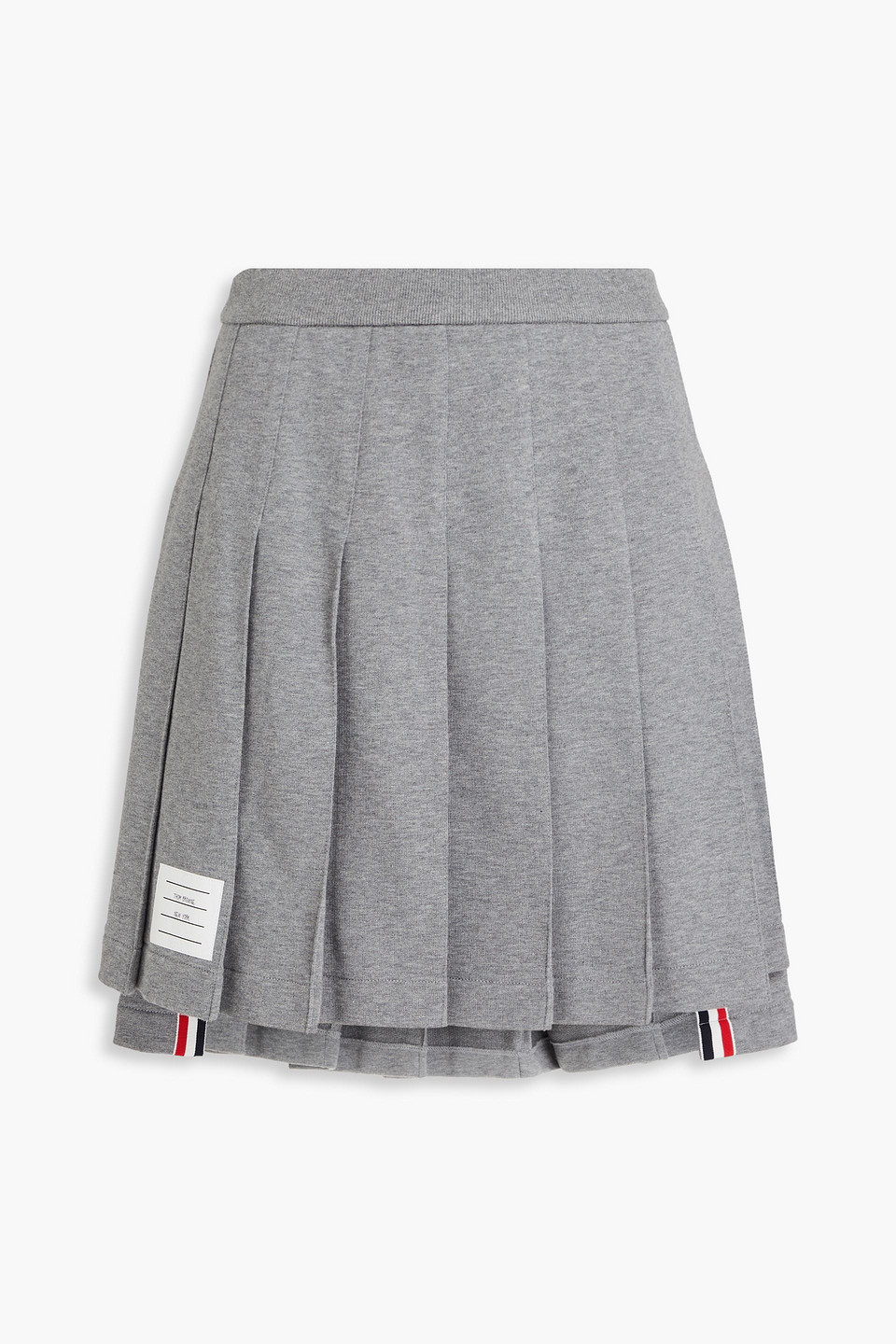 Thom Browne Gray Pleated Miniskirt In Gray