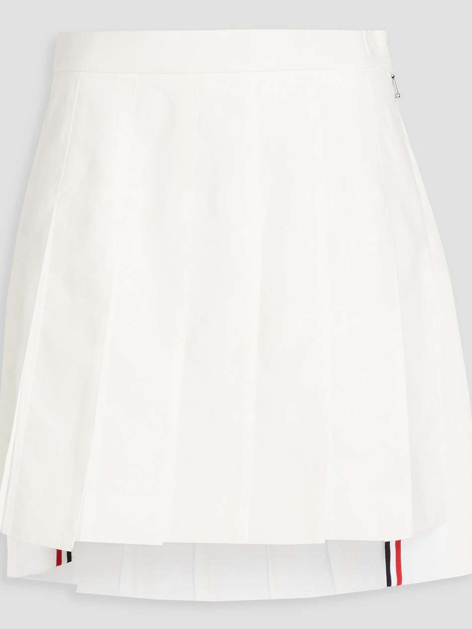 pleated linen mini skirt
