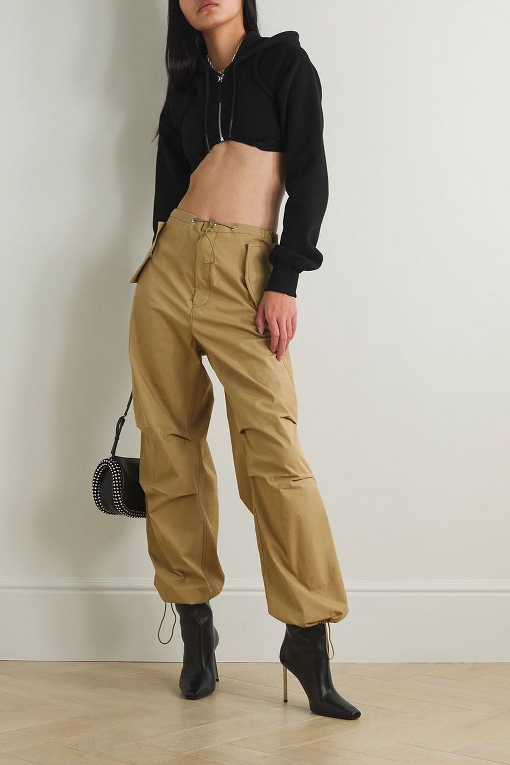 JEAN PAUL GAULTIER Cropped cotton-jersey hoodie