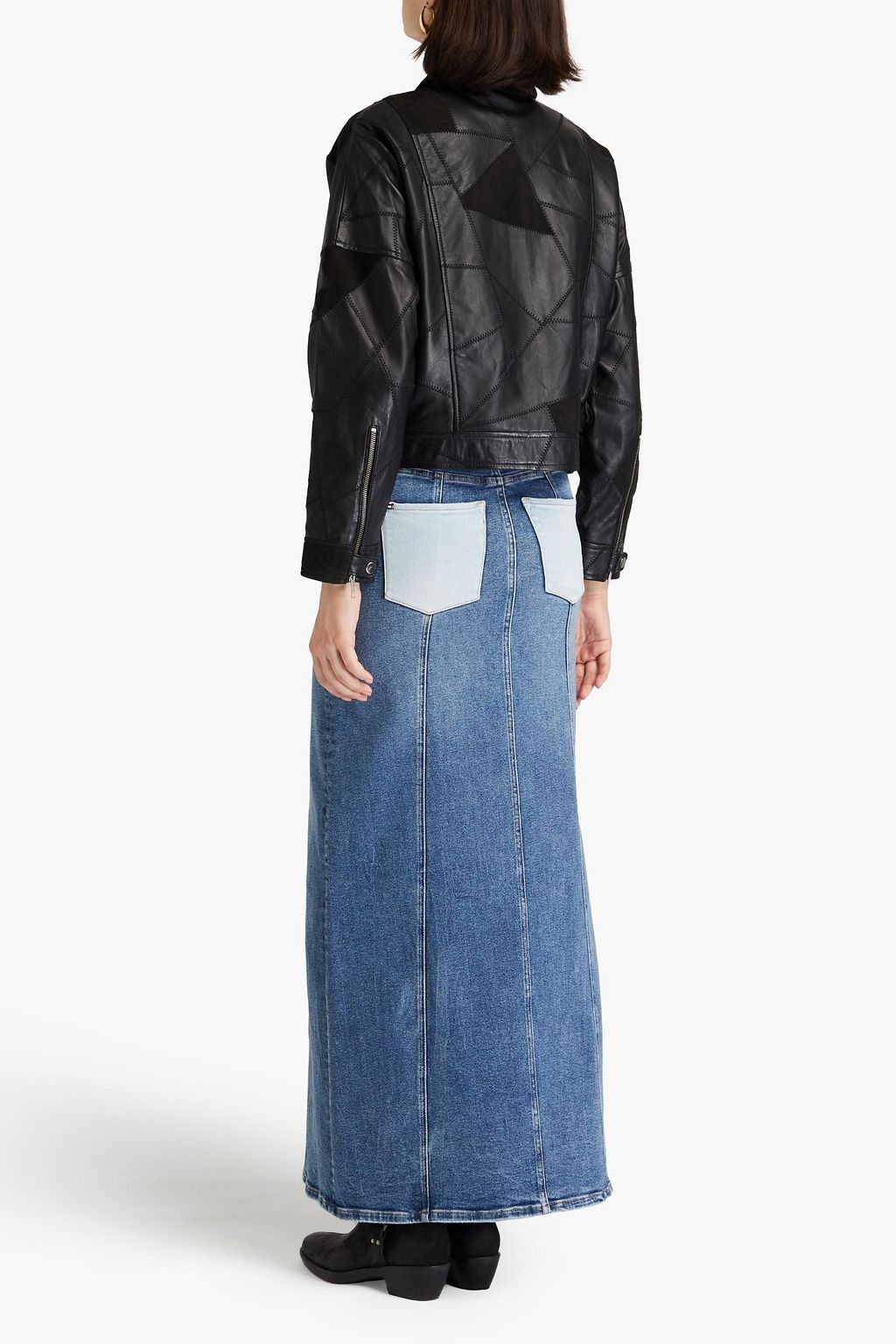 MUUBAA Benny patchwork suede and leather jacket