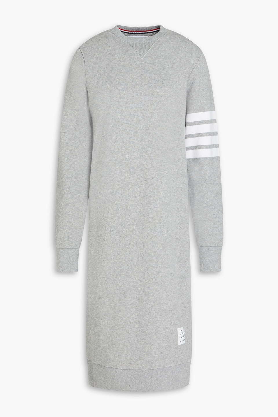 Thom Browne Striped French Cotton-terry Dress In Gray