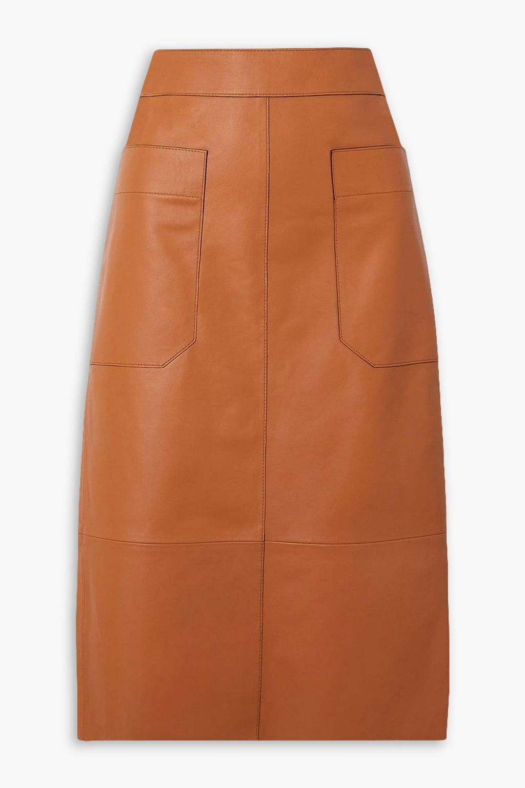 JOSEPH Blomfield paneled leather midi skirt THE OUTNET