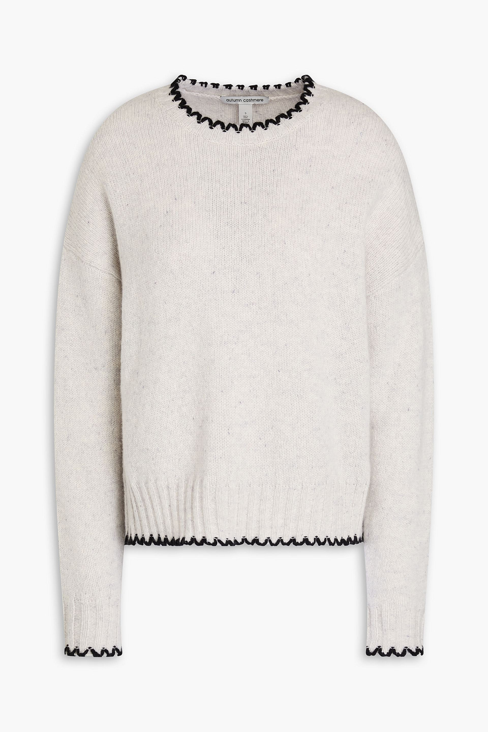 autumn cashmere - whipstitched cashmere sweater - gray - s