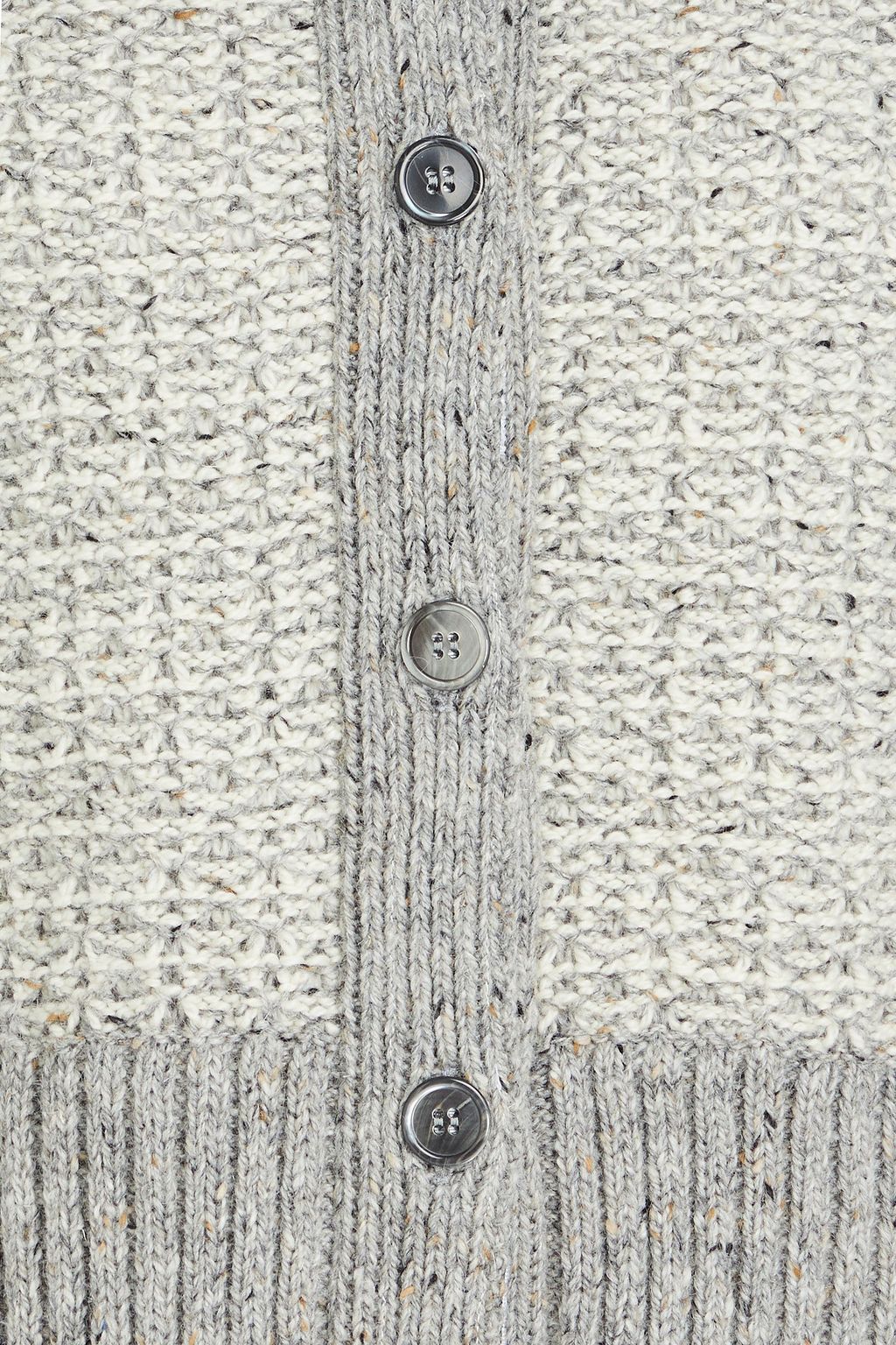 THOM BROWNE Striped wool and mohair-blend cardigan