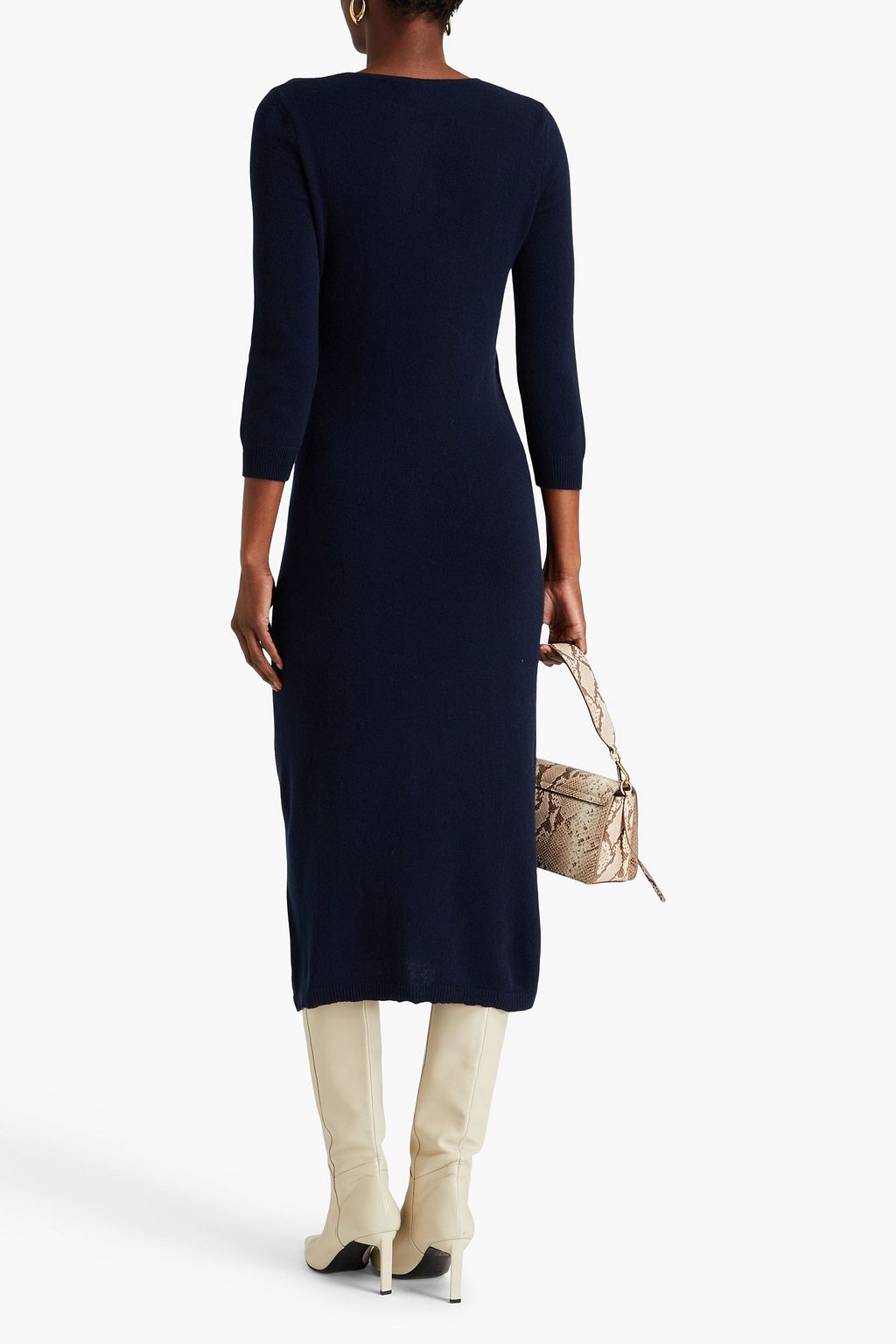 AUTUMN CASHMERE فستان متوسط الطول مصنوع من الكشمير بتصميم ملتف
