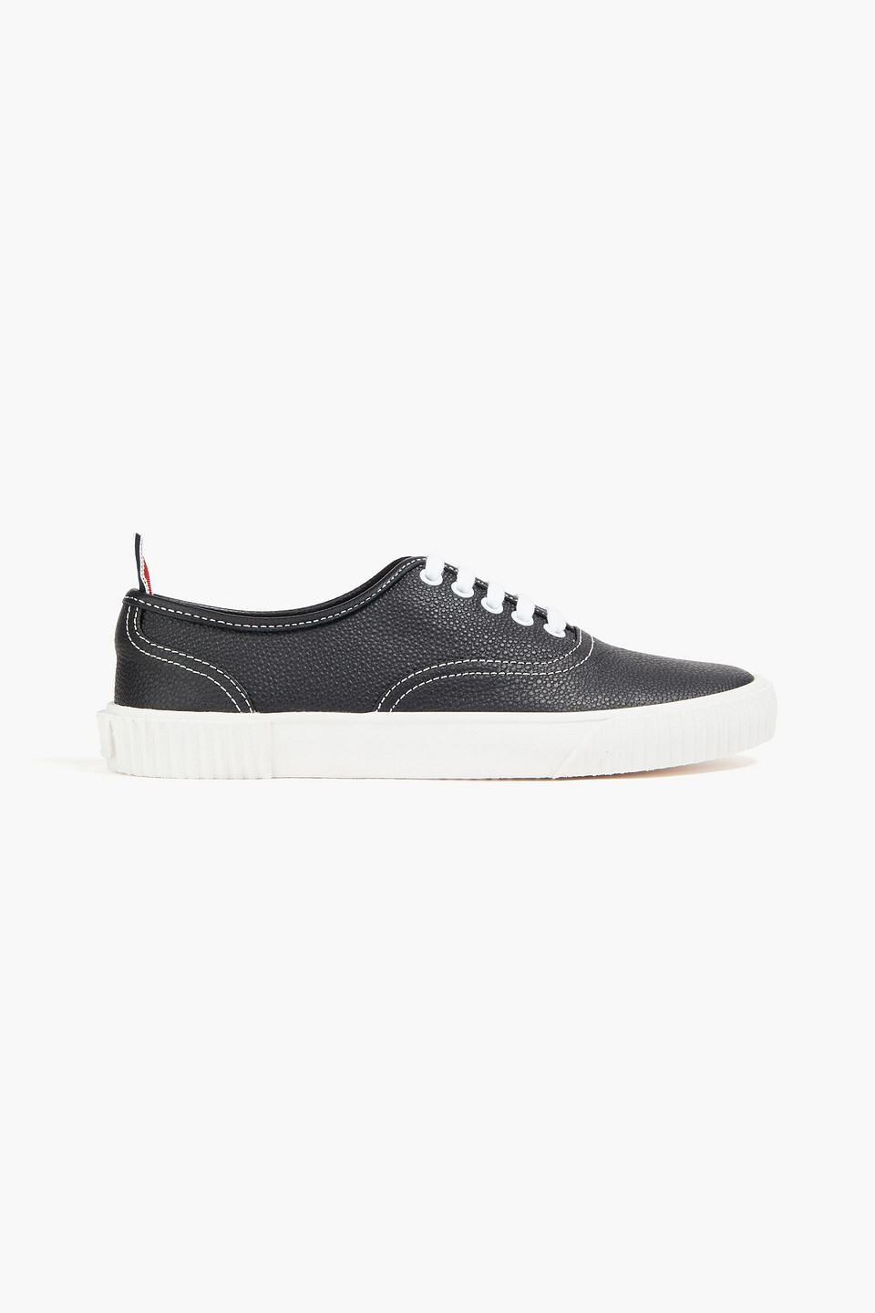 Thom Browne Heritage Pebbled-leather Trainers In Black