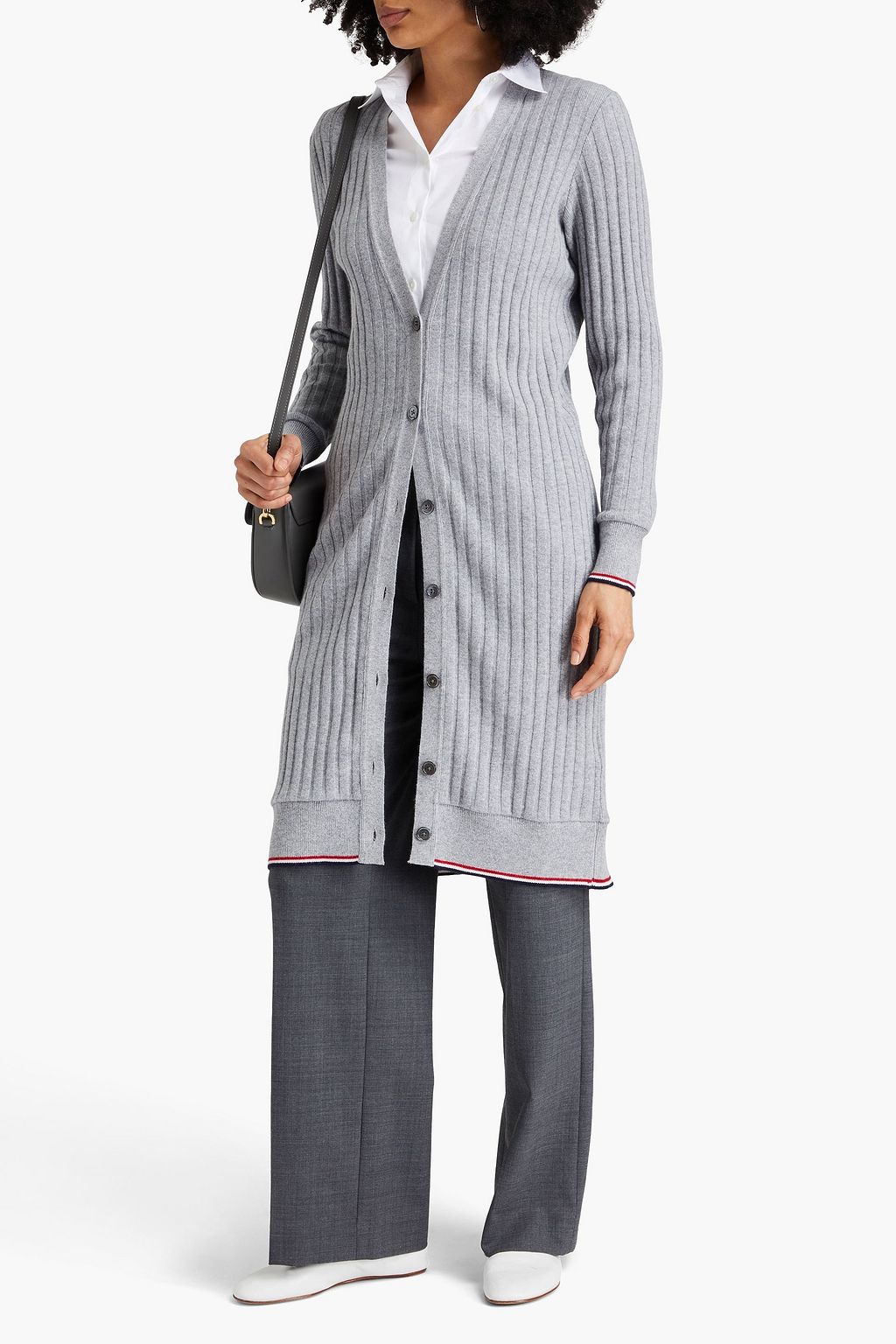THOM BROWNE كارديغان من الكشمير بتصميم مضلّع