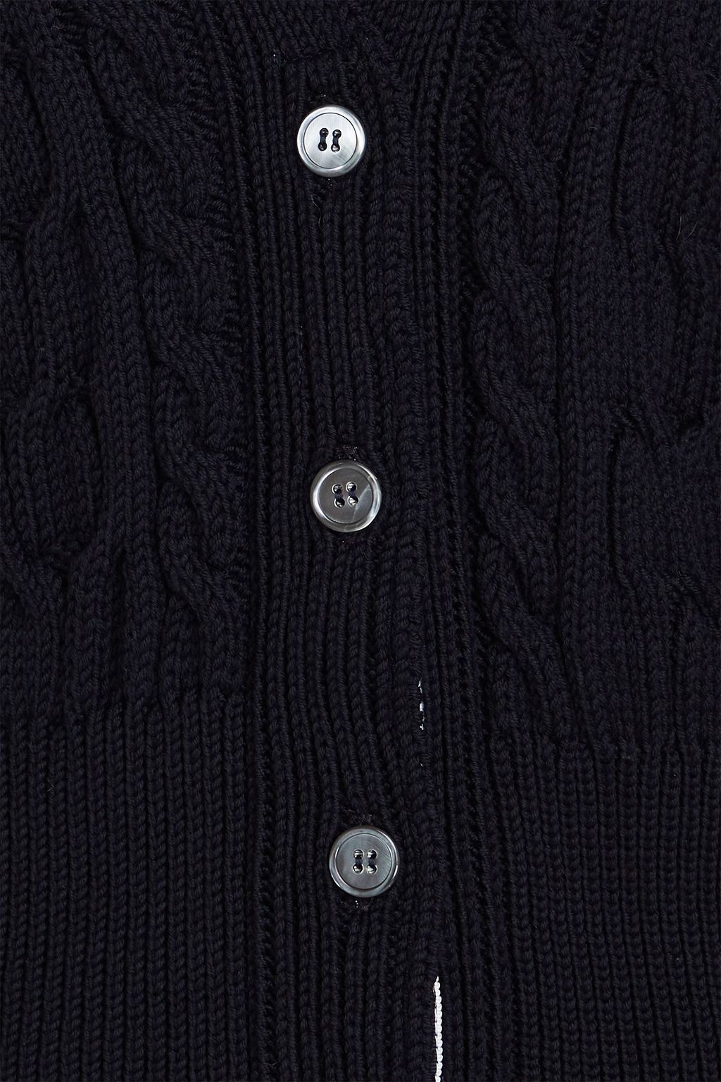 THOM BROWNE 케이블 니트 울 카디건