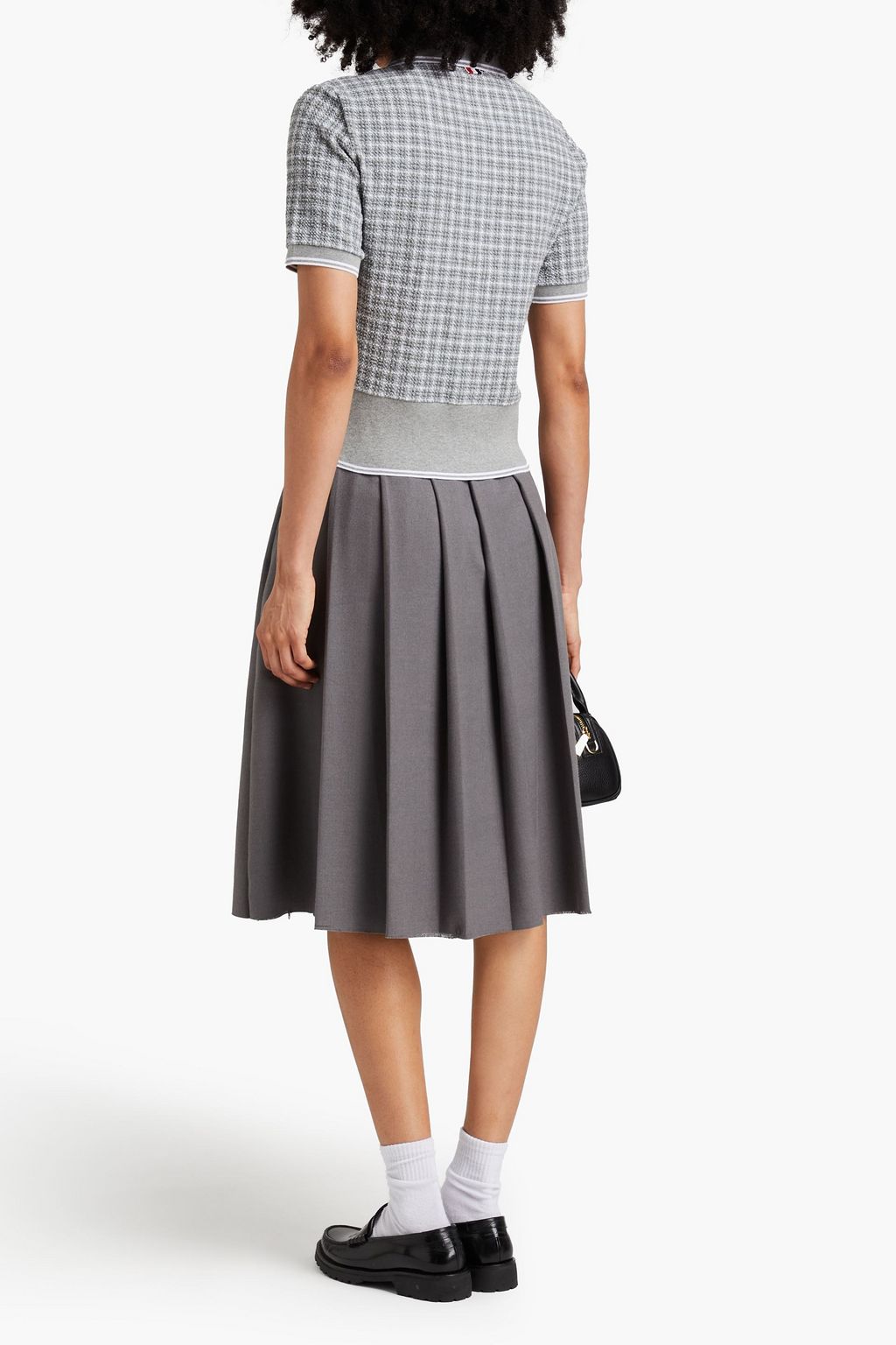 THOM BROWNE Checked cotton-blend tweed polo shirt