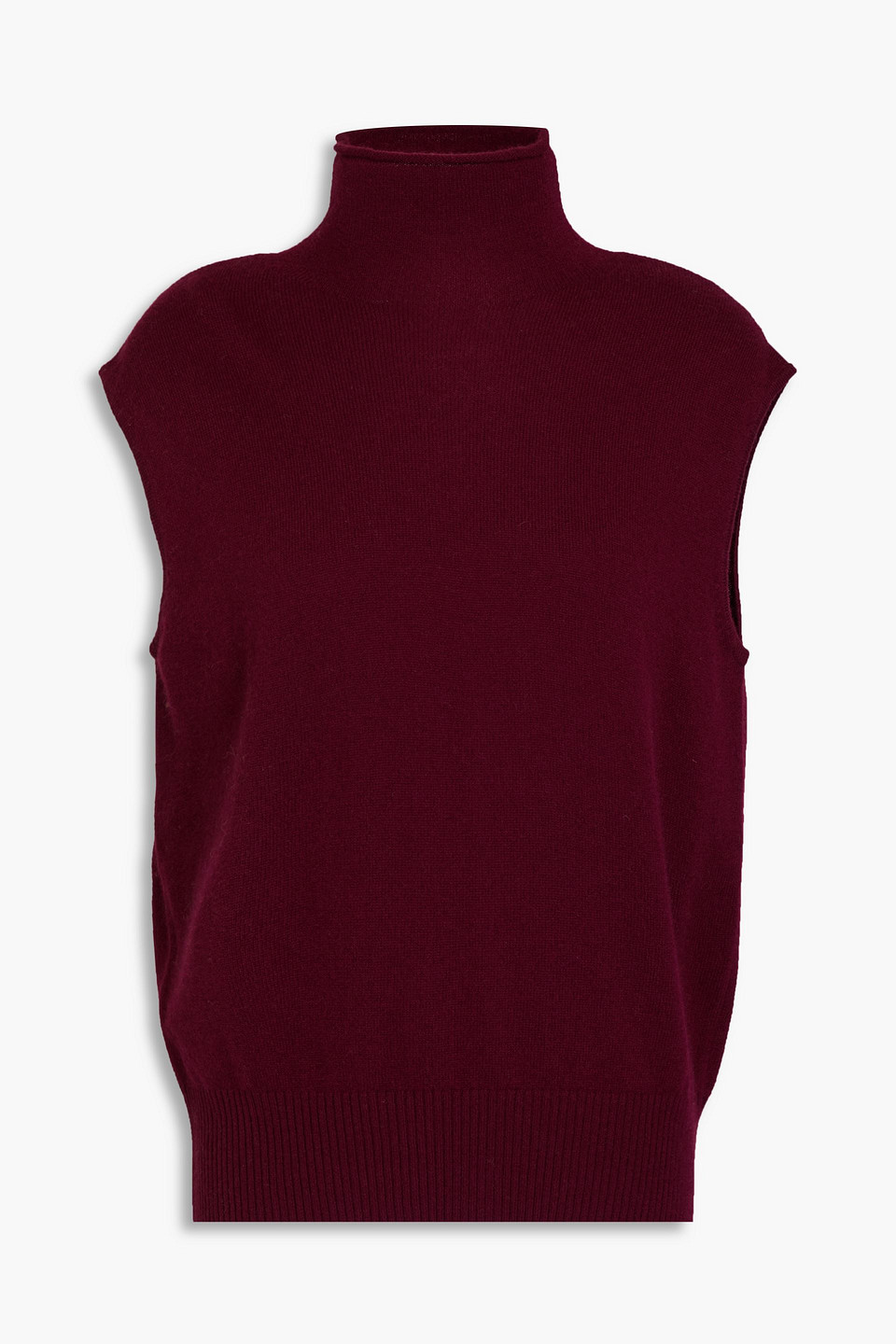 Autumn Cashmere Cashmere Turtleneck Vest In Merlot