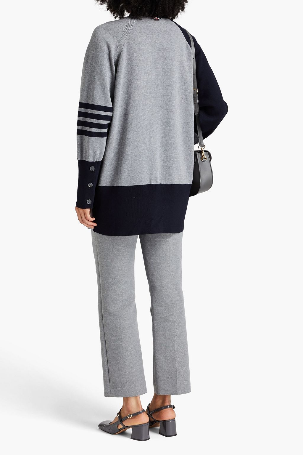 THOM BROWNE كارديغان من القطن مخطط وبلونين