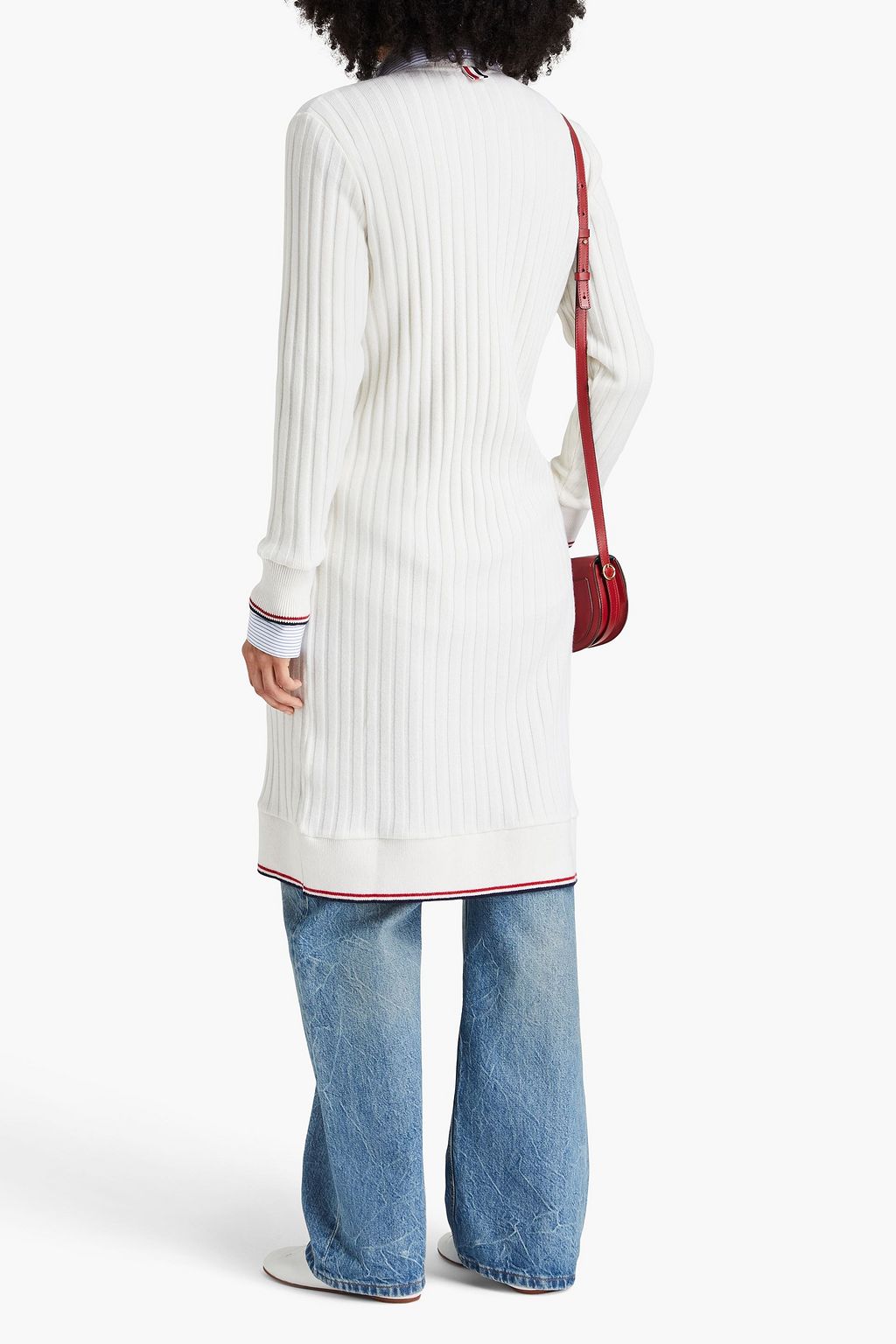THOM BROWNE كارديغان من الكشمير بتصميم مضلّع