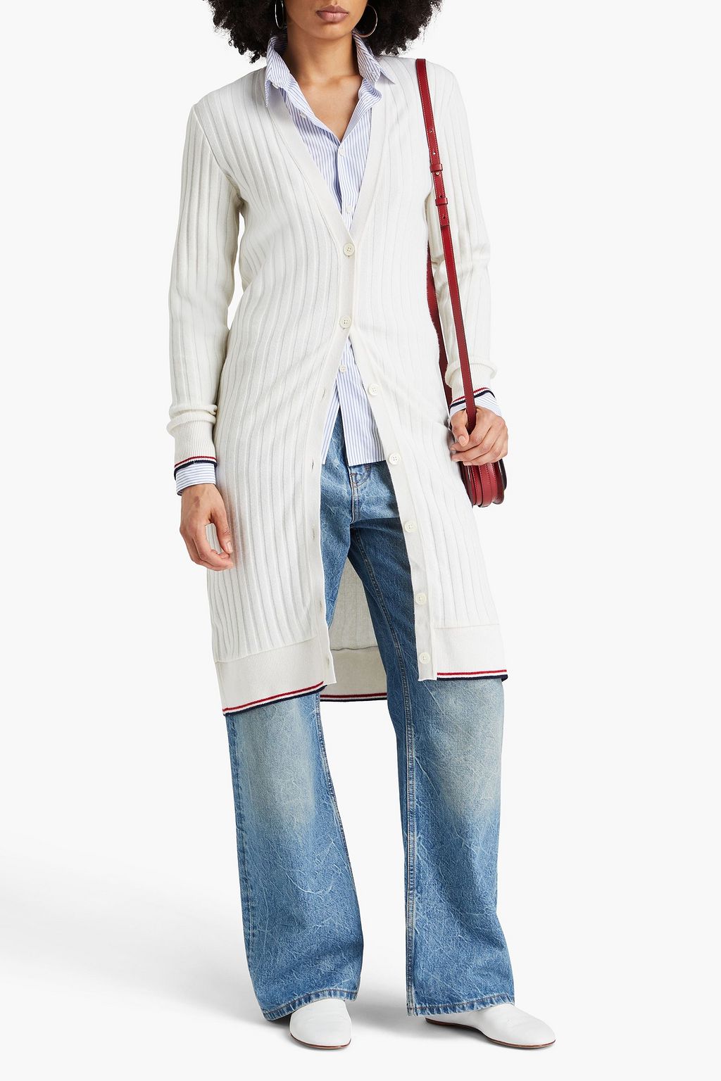 THOM BROWNE كارديغان من الكشمير بتصميم مضلّع
