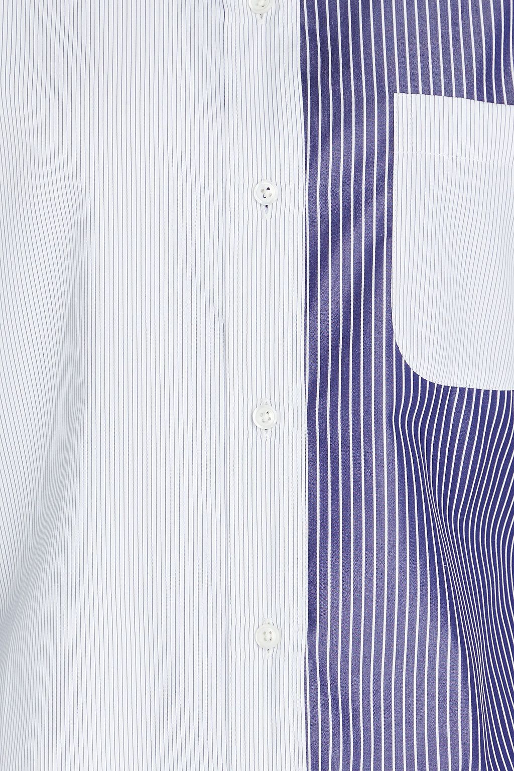 THOM BROWNE Striped cotton-poplin shirt
