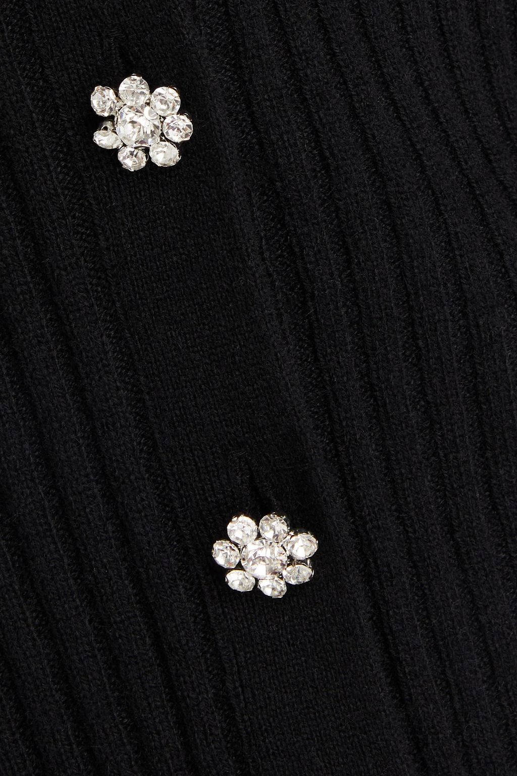 AUTUMN CASHMERE Crystal-embellished ribbed cashmere cardigan
