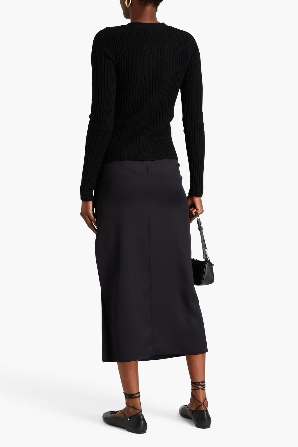 AUTUMN CASHMERE Crystal-embellished ribbed cashmere cardigan
