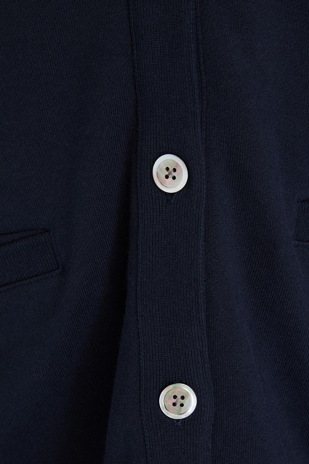 THOM BROWNE 스트라이프 프렌치 코튼 테리 카디건