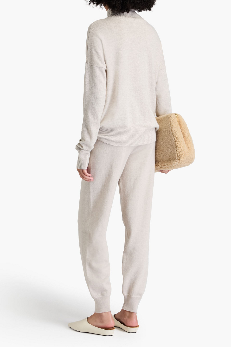 Shop Autumn Cashmere Cashmere Turtleneck Sweater In Ecru