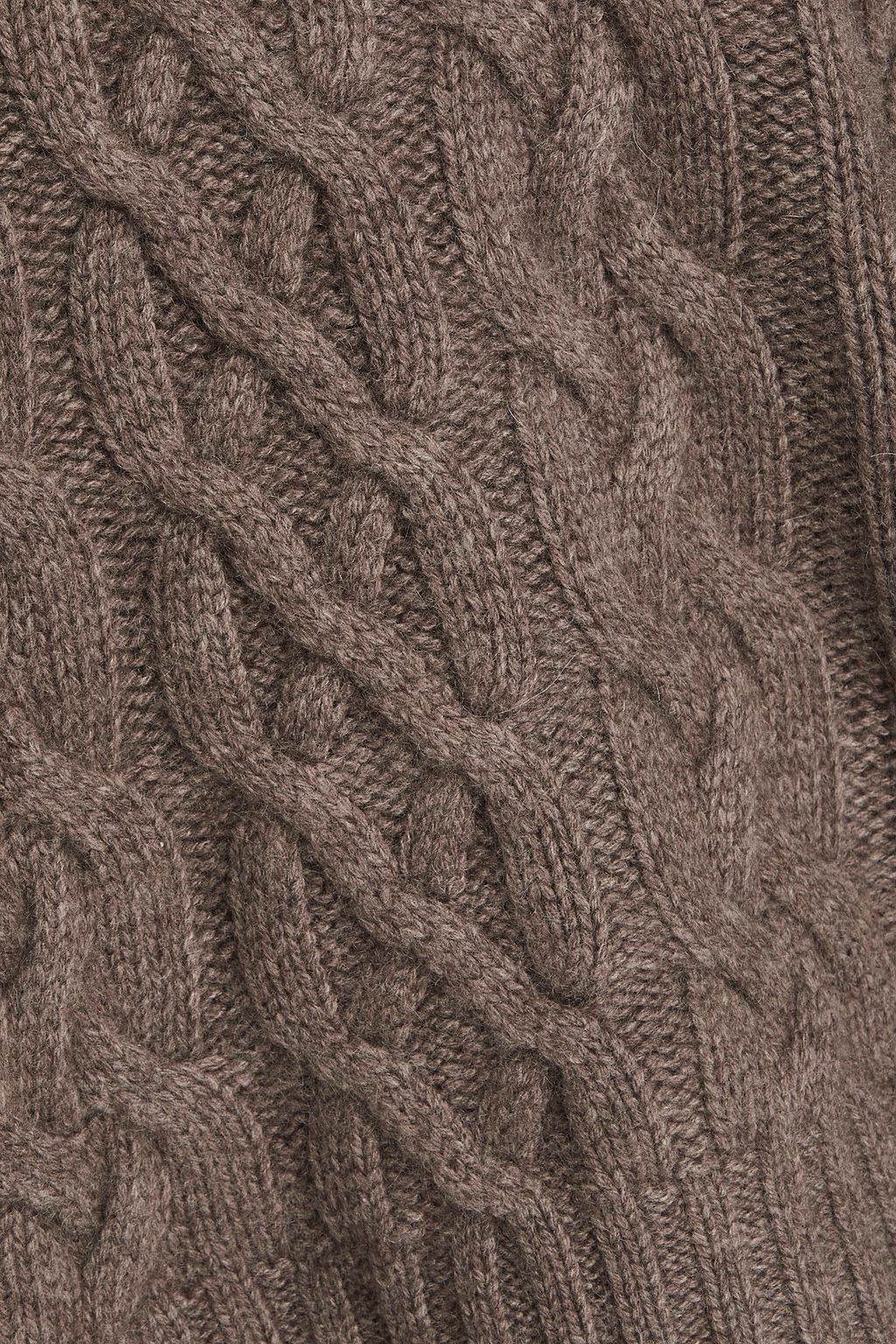 AUTUMN CASHMERE كنزة رياضية قصيرة بياقة عالية بحبكة مجدولة