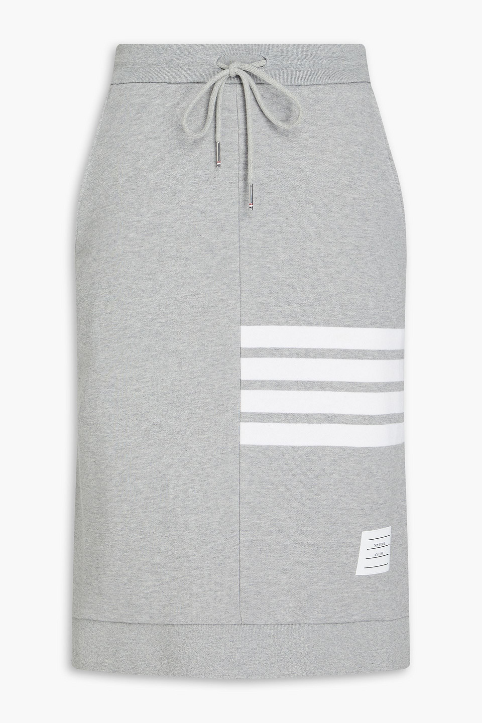 Thom Browne Light Grey Classic Loopback Jersey Engineered 4-bar Stripe Drawstring Sack Skirt In Gray