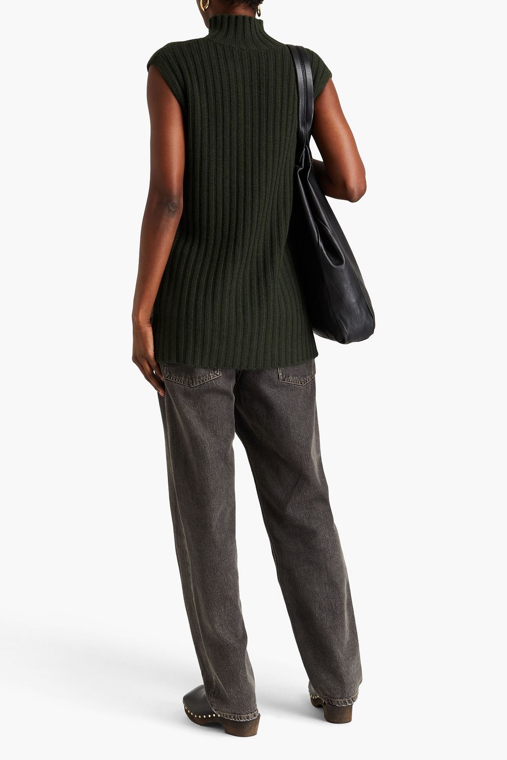 AUTUMN CASHMERE فيست بياقة عالية بحبكة مجدولة