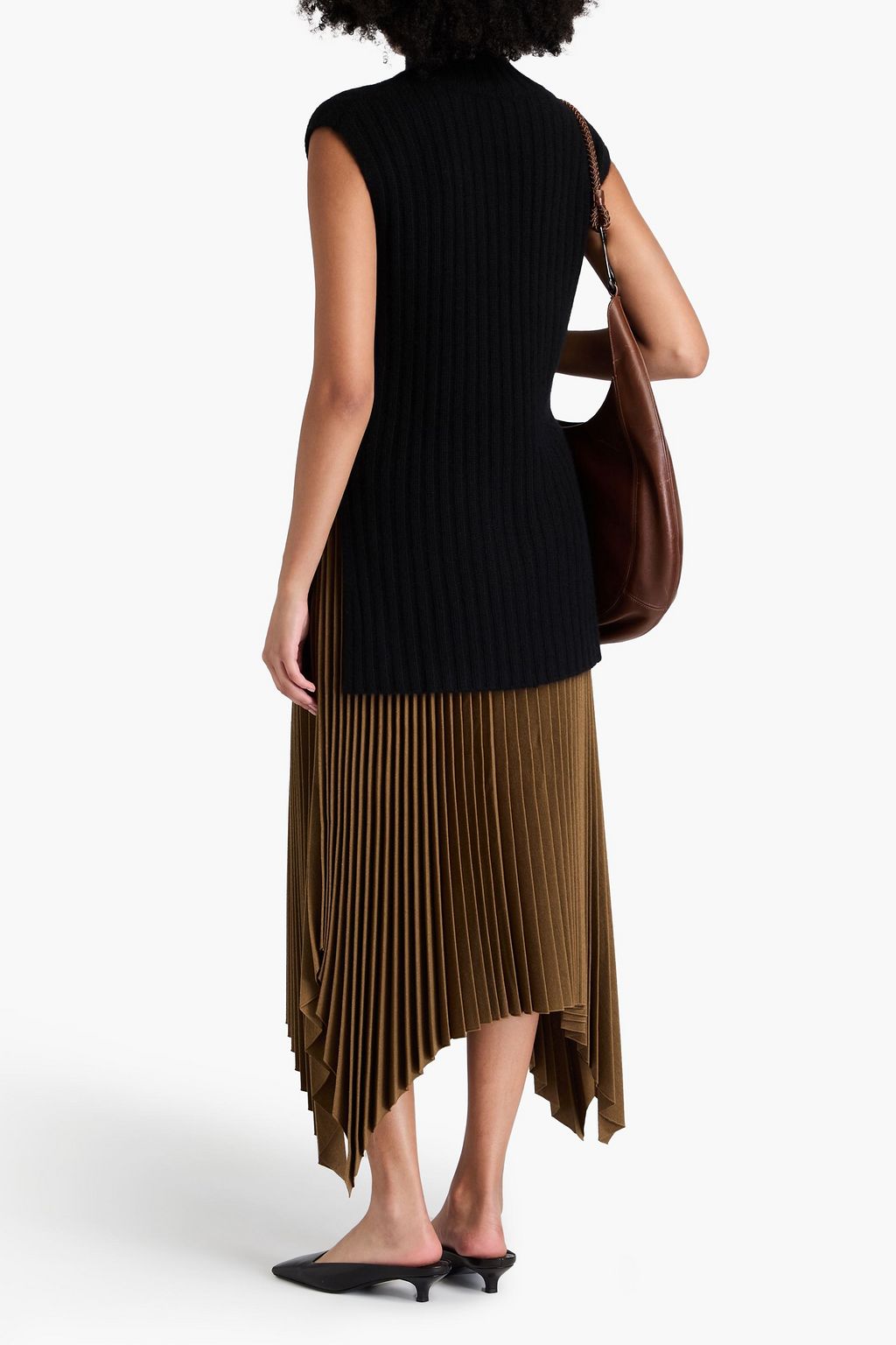 AUTUMN CASHMERE فيست بياقة عالية بحبكة مجدولة