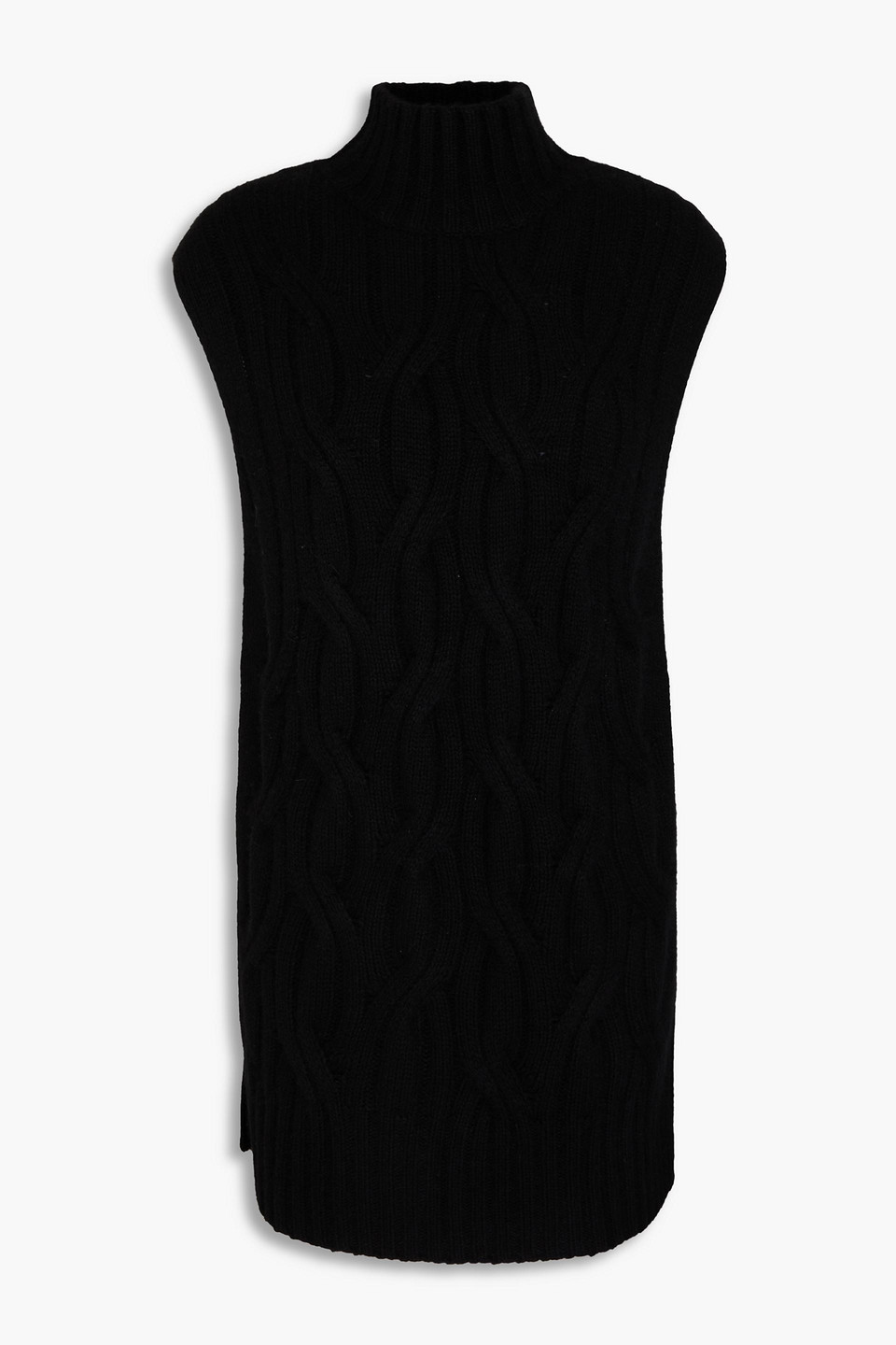 Cable-knit turtleneck vest