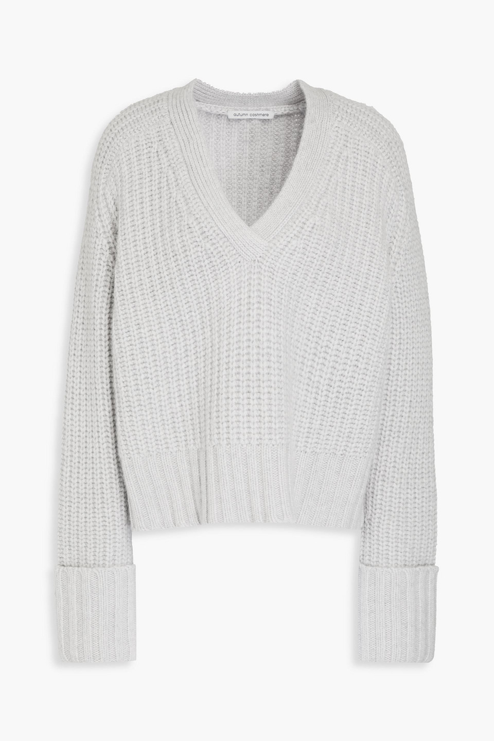 Autumn Cashmere Ribbed-knit Sweater In Light Gray
