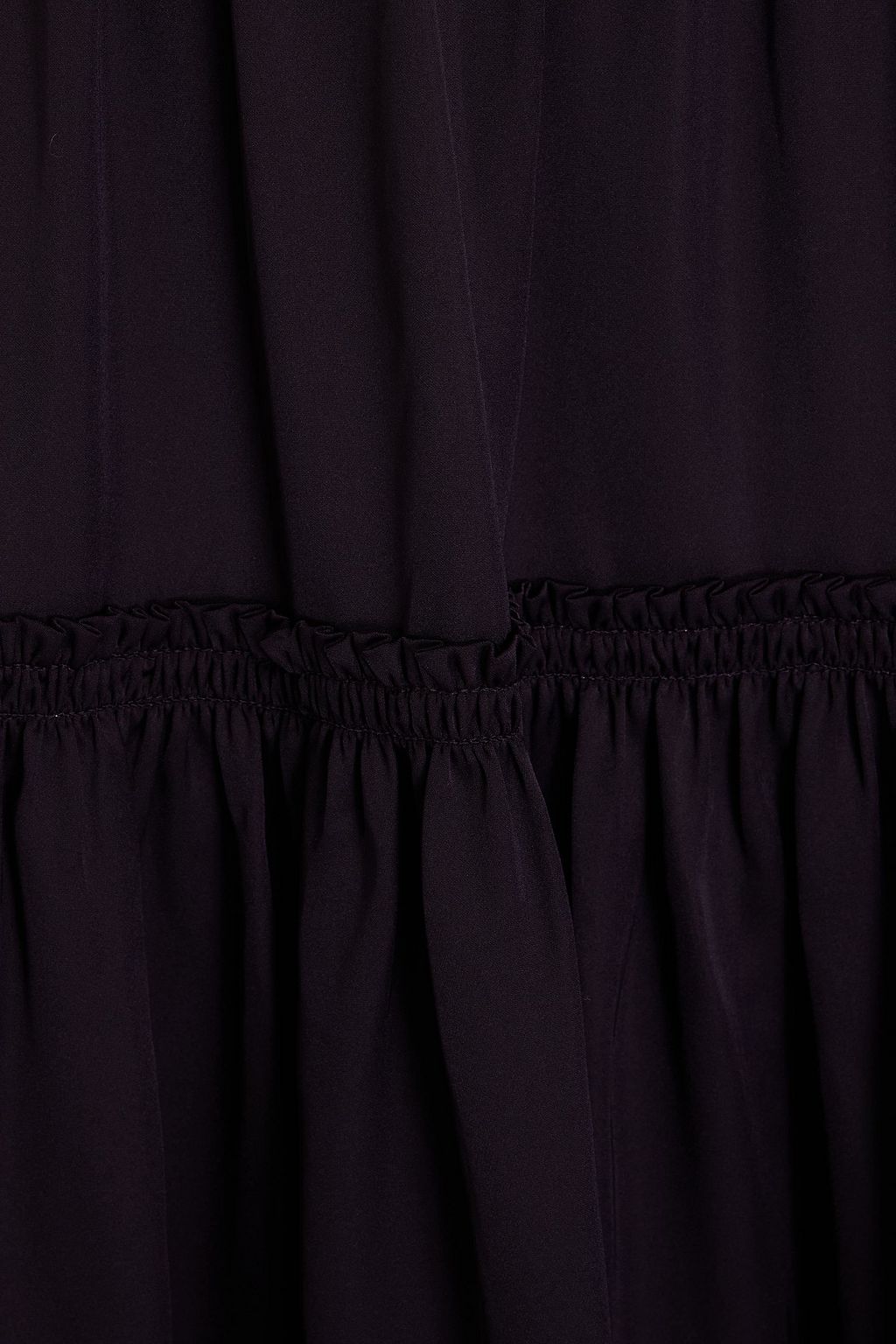 THEORY Ribbed knit-paneled satin midi dress