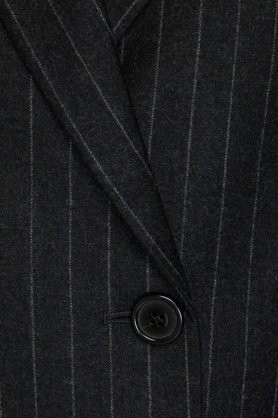 THEORY DOUBLE-BREASTED PINSTRIPED WOOL-FLANNEL BLAZER