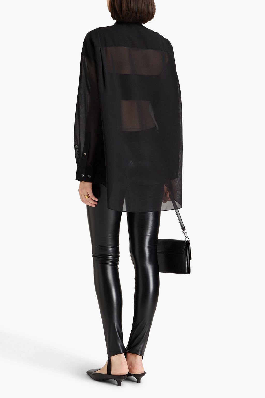 THEORY Oversized cotton-blend chiffon shirt