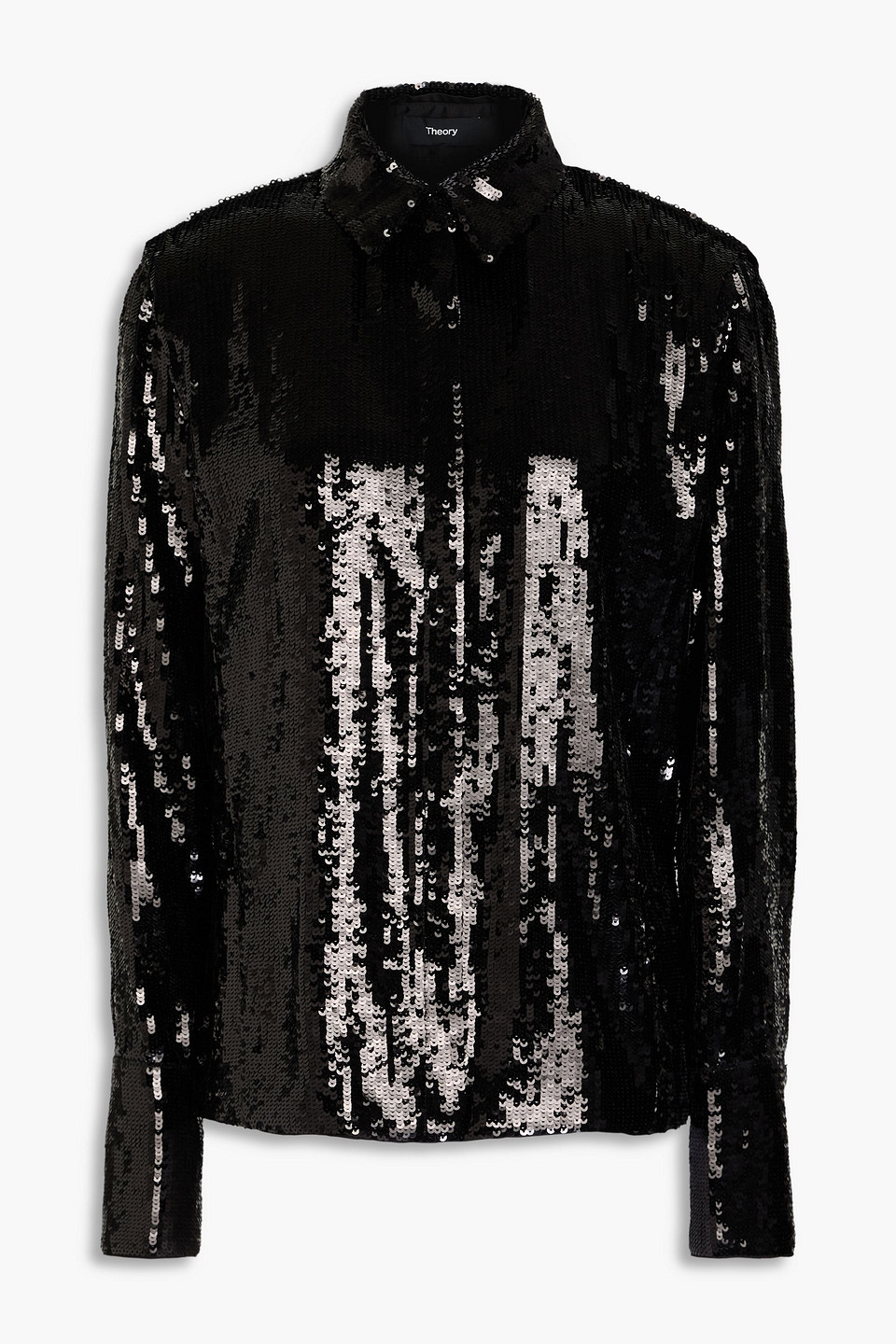 Theory - Sequined satin blouse - Black - S